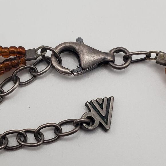 SILPADA Sterling Silver FIESTA FUN Coral Mother of Pearl Abalone Necklace #N1563 - Picture 7 of 8